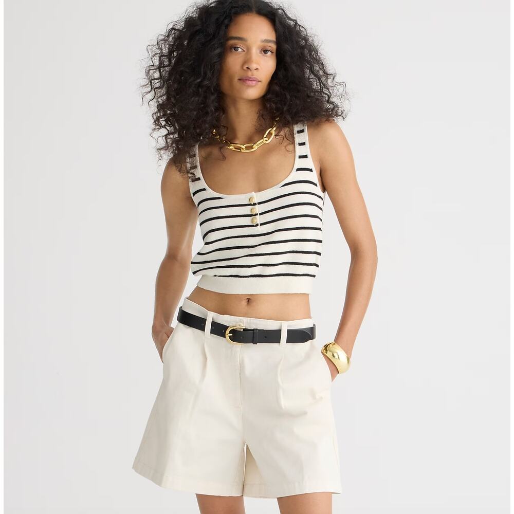 J. Crew Cream High-Rise Tailored Shorts